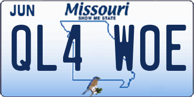 MO license plate QL4W0E