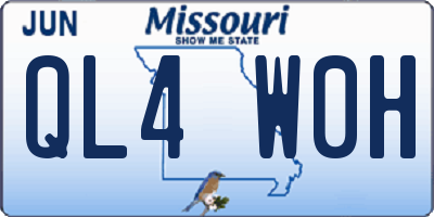 MO license plate QL4W0H