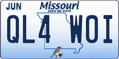 MO license plate QL4W0I