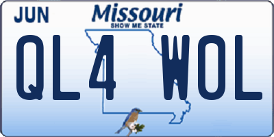 MO license plate QL4W0L