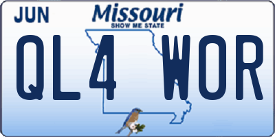 MO license plate QL4W0R