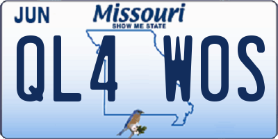 MO license plate QL4W0S