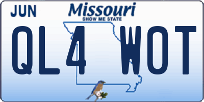 MO license plate QL4W0T