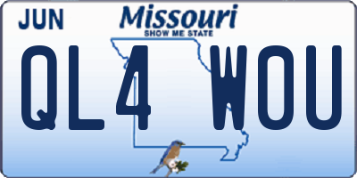 MO license plate QL4W0U