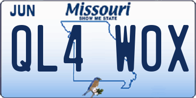 MO license plate QL4W0X