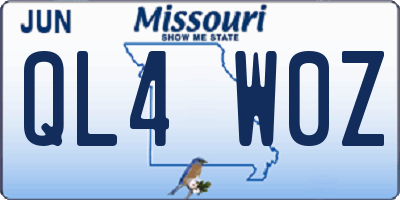 MO license plate QL4W0Z