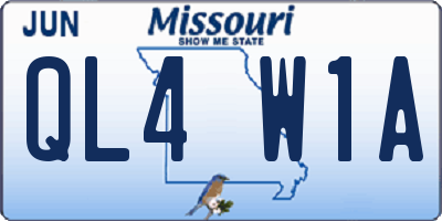 MO license plate QL4W1A