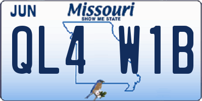 MO license plate QL4W1B