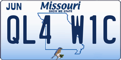 MO license plate QL4W1C