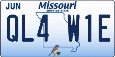 MO license plate QL4W1E