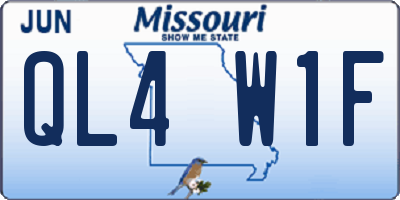 MO license plate QL4W1F