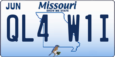 MO license plate QL4W1I