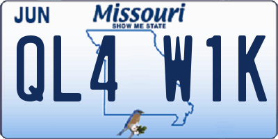 MO license plate QL4W1K