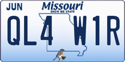 MO license plate QL4W1R