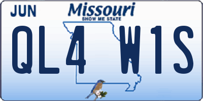 MO license plate QL4W1S