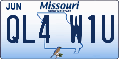 MO license plate QL4W1U