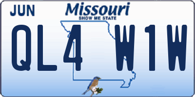 MO license plate QL4W1W