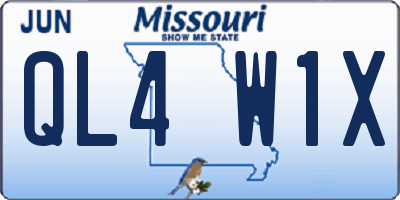 MO license plate QL4W1X