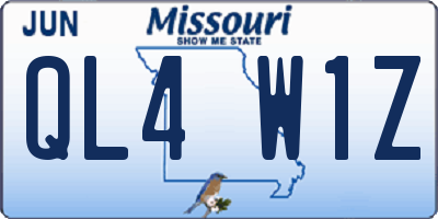 MO license plate QL4W1Z