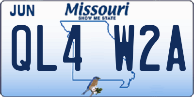 MO license plate QL4W2A