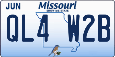 MO license plate QL4W2B