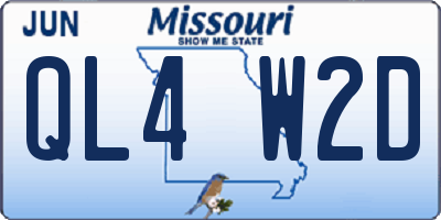 MO license plate QL4W2D