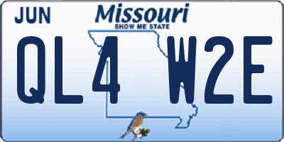 MO license plate QL4W2E
