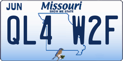 MO license plate QL4W2F