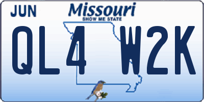 MO license plate QL4W2K