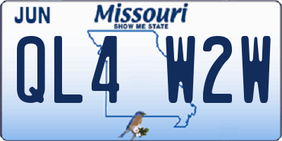 MO license plate QL4W2W