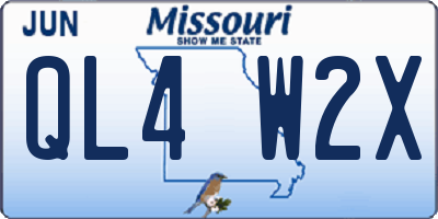 MO license plate QL4W2X