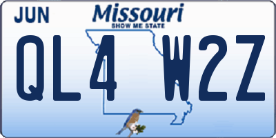 MO license plate QL4W2Z