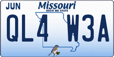 MO license plate QL4W3A