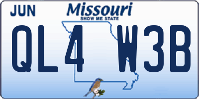 MO license plate QL4W3B