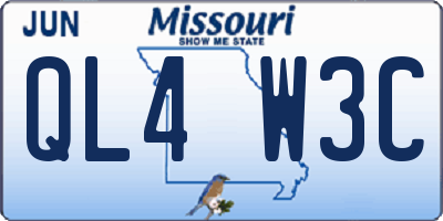 MO license plate QL4W3C