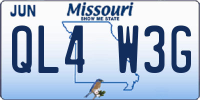 MO license plate QL4W3G