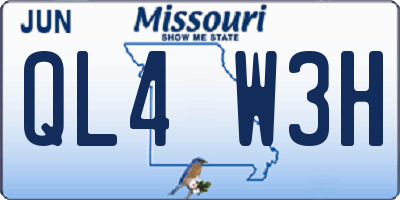 MO license plate QL4W3H
