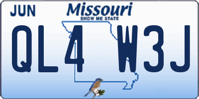 MO license plate QL4W3J