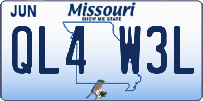 MO license plate QL4W3L