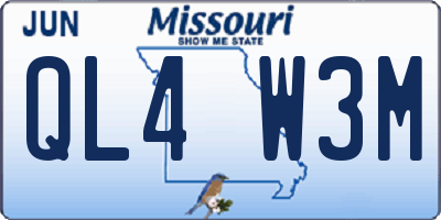 MO license plate QL4W3M