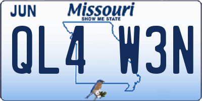 MO license plate QL4W3N