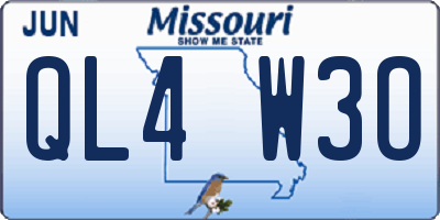 MO license plate QL4W3O