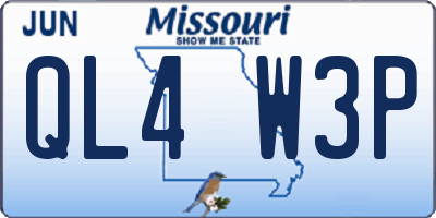 MO license plate QL4W3P