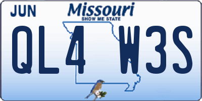 MO license plate QL4W3S