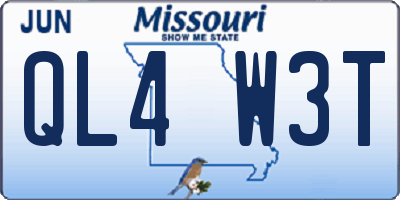 MO license plate QL4W3T