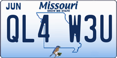MO license plate QL4W3U