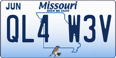 MO license plate QL4W3V