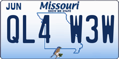 MO license plate QL4W3W