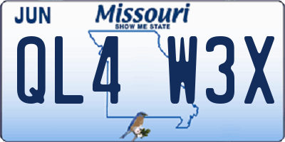 MO license plate QL4W3X