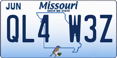 MO license plate QL4W3Z